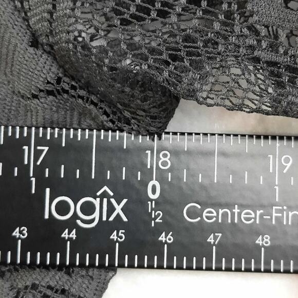 H&M Lace‎ Dress Gray with Black Lining 3/4 Sleeve Women's Size Medium - Picture 7 of 14